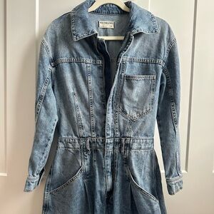 Free People Barrel Denim Jumpsuit